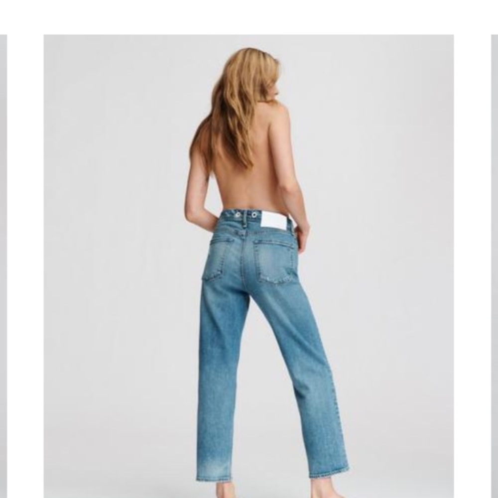 Rag & Bone High Rise Straight Leg Light Blue Jeans
